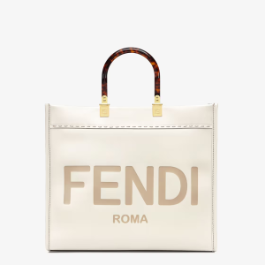 Fendi Ivory Sunshine Tote Large - Leather Strap