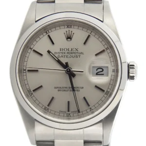 Rolex Datejust Silver Dial on Oyster Ref 16200 with Papers 2005