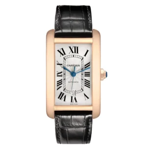 Cartier Tank Americaine XL Silver Roman Dial on Leather Ref 2927/W2609856