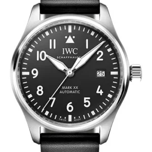 IWC Pilot's Watch Mark XX Black / Arabic Numerals Dial on Leather Strap Ref IW328201 with Card 2025