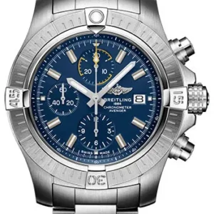 Breitling Avenger Chronograph Blue Dial on Bracelet Ref A13317101C1A1 with Card 2023