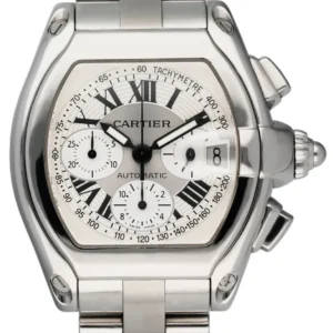 Cartier Roadster XL Chrono Silver Roman Numerals Dial on Ref 2618 with Papers 2004