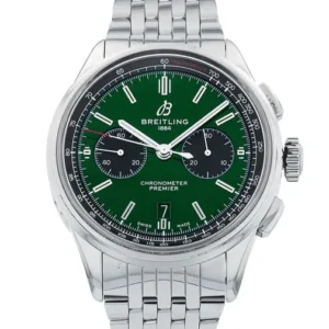 Breitling Premier B01 Green Dial on Bracelet Ref AB0118 with Card 2019