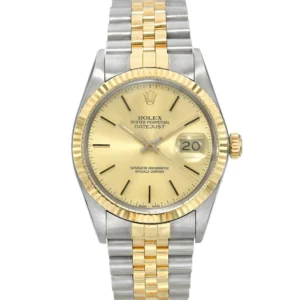 Rolex Datejust Champagne Stick Dial on Jubilee Ref 16233 with Papers 1989