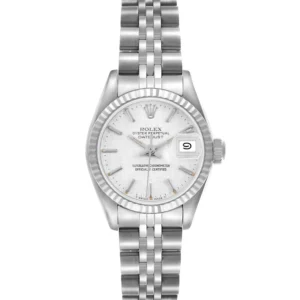 Rolex Datejust Lady Silver Stick Dial on Jubilee Ref 69174 with Papers 1996