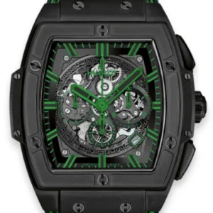 Hublot Spirit of Big Bang B/P Black with Green Markers Dial on Leather/Rubber Ref 601.CG.0190.LR with Card 2020