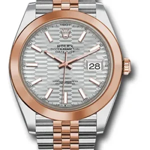 Rolex Datejust 41 Silver Fluted Motif Dial on Jubilee Ref 126301 with New Style Card (green) 2023