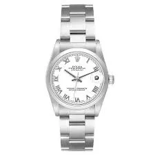 Rolex Datejust White Roman Dial on Oyster Ref 78240 with Papers 2002