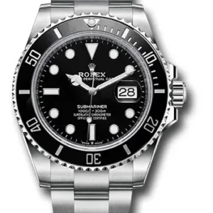 Rolex Submariner Black Dial on Oyster Bracelet Ref 126610LN with New Style Card (green) 2024