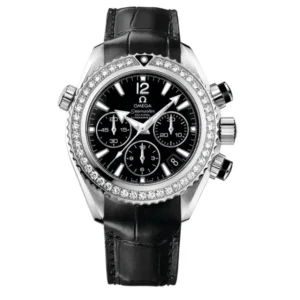 Omega Planet Ocean 600M Black Dial on Leather Band Ref 222.18.38.50.01.001 with Card