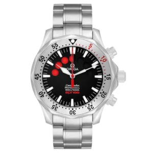 Omega Seamaster Apnea Jacques Mayol Black Dial on Stainless Steel Bracelet Ref 2595.50.00 with Card