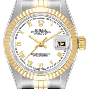 Rolex Datejust White Roman Dial on D-Link Jubilee Ref 69173 with Papers 1995