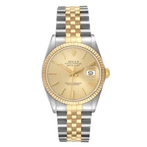 Rolex Datejust Champagne Stick Dial on D-Link Jubilee Bracelet Ref 16013