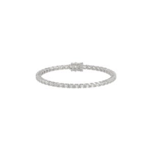 Luxury Emerald Shape Diamond Ladies Tennis Bracelet in 14K White Gold 4 1/2CT (Color F-G -Clarity VS1/VS2)
