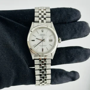 Rolex Datejust White Refinished Dial on Folded Jubilee Ref 1601