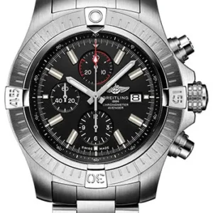 Breitling Super Avenger Chronograph B&P Black Dial on Bracelet Ref A13375101B1A1 with Card 2023