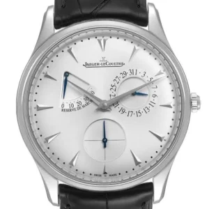 Jaeger LeCoultre Reserve De Marche Silver Dial on Leather Ref 176.8.38.S