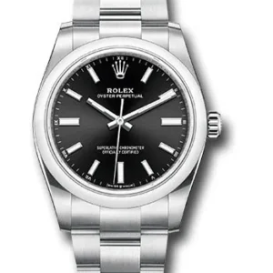 Rolex Oyster Perpetual Black Index Dial on Oyster Ref 124200 with New Style Card (green) 2022