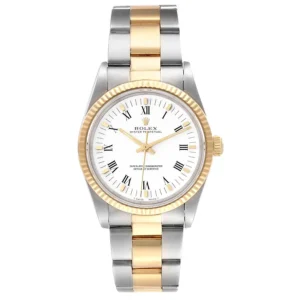 Rolex Oyster Perpetual White Roman Dial on Oyster Ref 14233 with Papers 1998