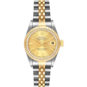 Rolex Datejust Lady Champagne Stick Dial on D-Link Jubilee Ref. 69173 with Papers