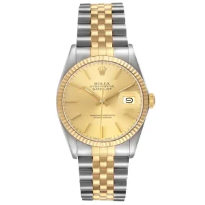 Rolex Datejust Champagne Stick Dial on D-Link Jubilee Bracelet Ref. 16013