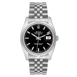 Rolex Datejust Black Dial on D-Link Jubilee Bracelet Ref. 16234