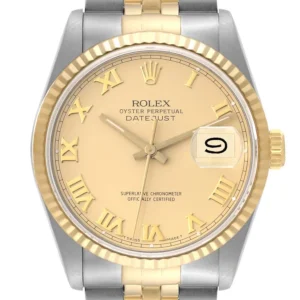 Rolex Datejust Champagne Roman Dial on D-Link Jubilee Ref. 16233 with Papers 1997