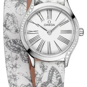 Omega De Ville Mini Tr√©sor Quartz White Dial on Fabric Strap Ref. 428.17.26.60.04.002 with Card
