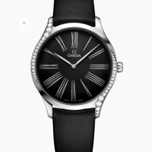 Omega De Ville Trésor Black Dial on Fabric Strap Ref. 428.17.39.60.01.001 with Card