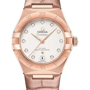 Omega Constellation Co-Axial White Diamond Dial on Leather Strap Ref. 131.53.29.20.52.002 with Card