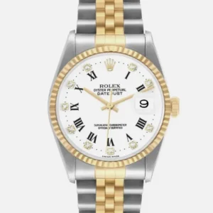 Rolex Datejust White Roman 10 Diamonds Dial on Jubilee Ref. 16233G