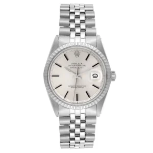 Rolex Datejust Silver Stick Dial on D-Link Jubilee Bracelet Ref. 1603