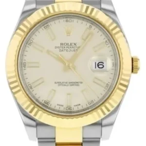 Rolex Datejust II Ivory Stick Dial on Oyster Ref. 116333 with Card (Old Green) 2012