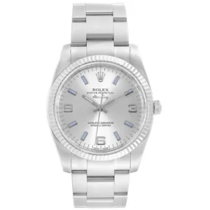 Rolex Air-King Silver 3,6,9 / Blue Markers Dial on Oyster Bracelet Ref. 114234