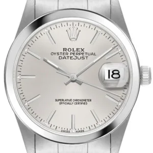 Rolex Oyster Perpetual Date Silver Stick Dial on Oyster Bracelet Ref. 15200