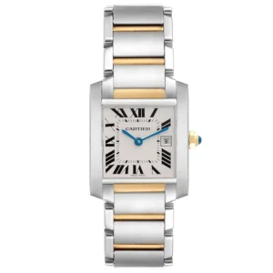 Cartier Tank Francaise Midsize White Roman Dial on 2-Tone Ref. 2465
