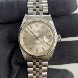 Rolex Datejust Silver Stick Dial on Folded Jubilee Ref. 1601/4
