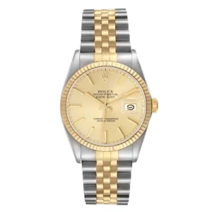 Rolex Datejust Champagne Stick Dial on D-Link Jubilee Bracelet Ref. 16013 with Papers 1986