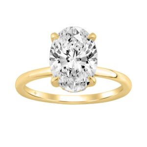 14K YELLOW GOLD 3.00CT OVAL/ROUND DIAMOND LADIES RING (CENTER STONE OVAL DIAMOND 3.00CT)