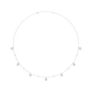14K WHITE GOLD 1.00CT ROUND/PEAR DIAMOND LADIES NECKLACE