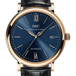IWC Portofino Blue Dial on Leather Strap Ref. IW356522 with Card 2021