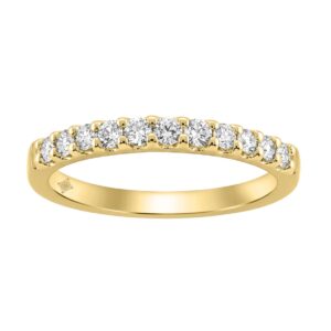 Elegant 14K Yellow Gold Ladies Diamond Wedding Band With 1/3Ct Round Diamonds