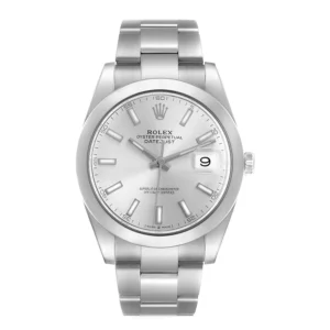 Rolex Datejust Silver Index Dial on Oyster Bracelet Ref. 126300 with Card (New Style White) 2019
