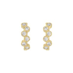 Elegant Ladies 10K Yellow Gold 3/4CT Round Lab Grown Diamond Fancy Hoop Earrings (Color F-G -Clarity VS1/VS2)