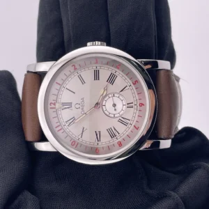 Omega Museum Silver Roman Numerals Dial on Brown Leather Strap Ref. 516.13.41.10.02.001 with Papers