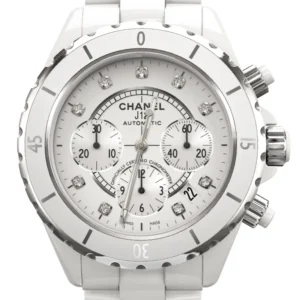 Chanel J12 Chronograph White Dial on Ceramic and Steel Bracelet Ref. H2009