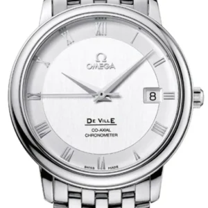 Omega De Ville Prestige Silver Dial on Stainless Steel Bracelet Ref. 4574.31 with Card 2012