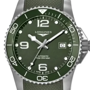 Longines Hydroconquest Green Dial on Rubber Band Ref. L3.782.4/4.06.9 with Card 2026