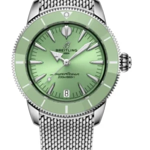 Breitling Superocean Heritage Green Dial on mesh-metal Bracelet Ref. A10390 with Card