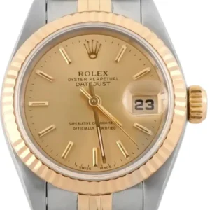 Rolex Datejust Lady Champagne Stick Dial on Jubilee D-Link Bracelet Ref. 69173